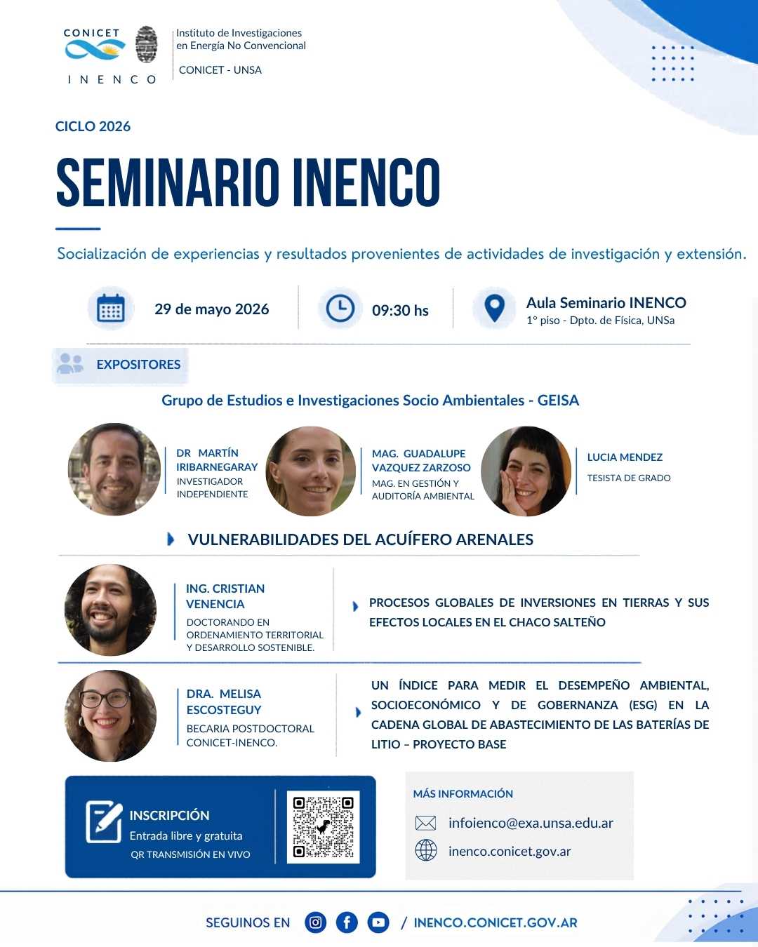 Seminario GEISA INENCO 2026
